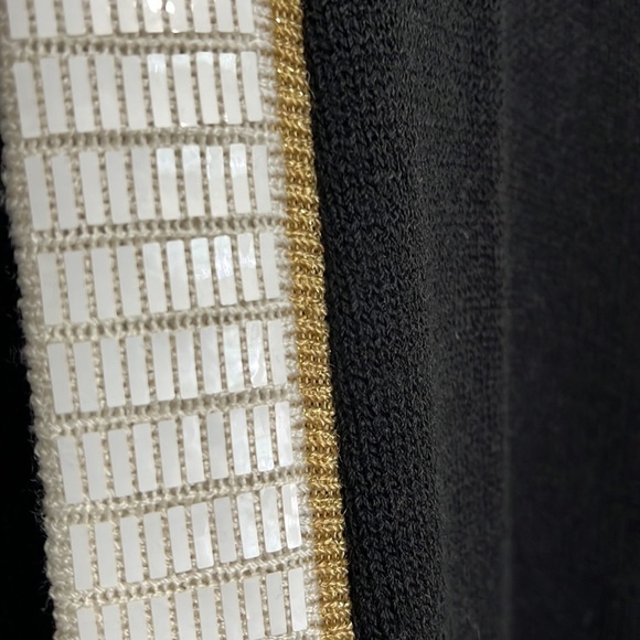 San Reno by Laura Knits (Santana) black/gold vintage cardigan sweater jacket. L - Picture 4 of 9